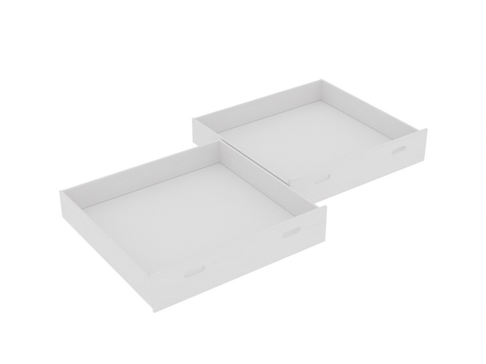 Кровать белая сосна Амелия 900х2000 с двумя подкатными ящиками