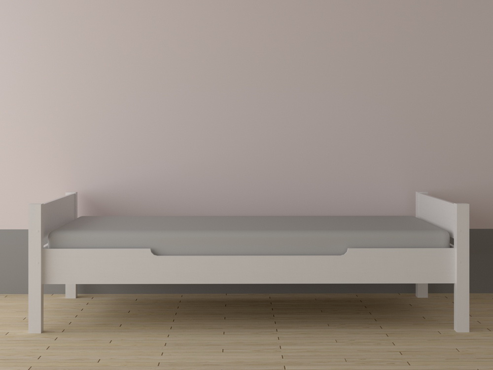 Кровать односпальная белая массив Амелия 900х2000