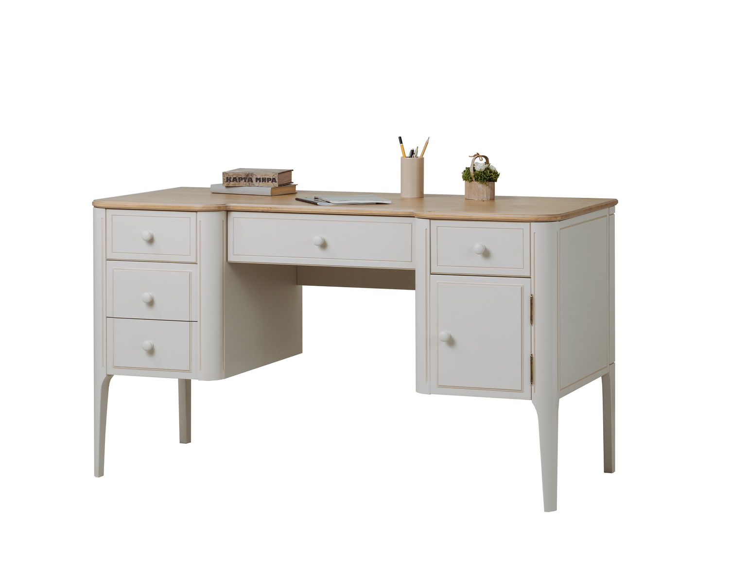 Стол 5 ящиков письменный Бетти №2