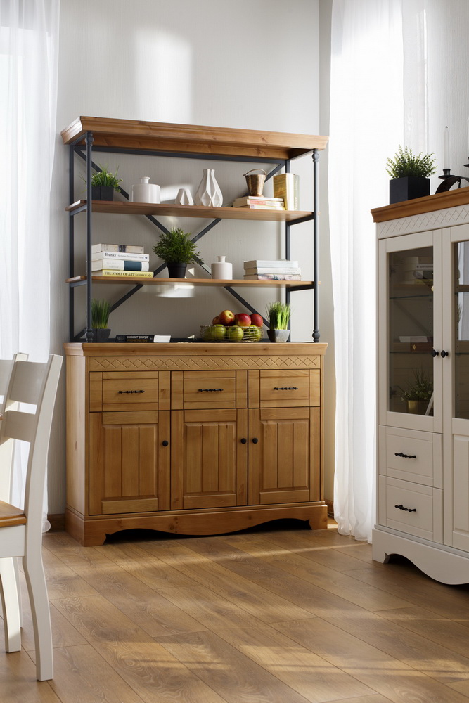 Комод Дания №8 + Стеллаж Дания металл №4