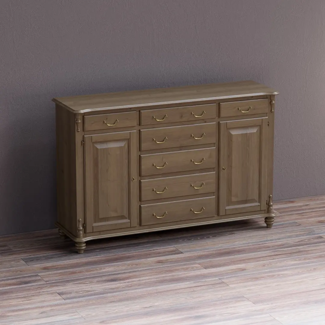 Тумба Скандия 2-дверная с 7 ящиками 1.18.01