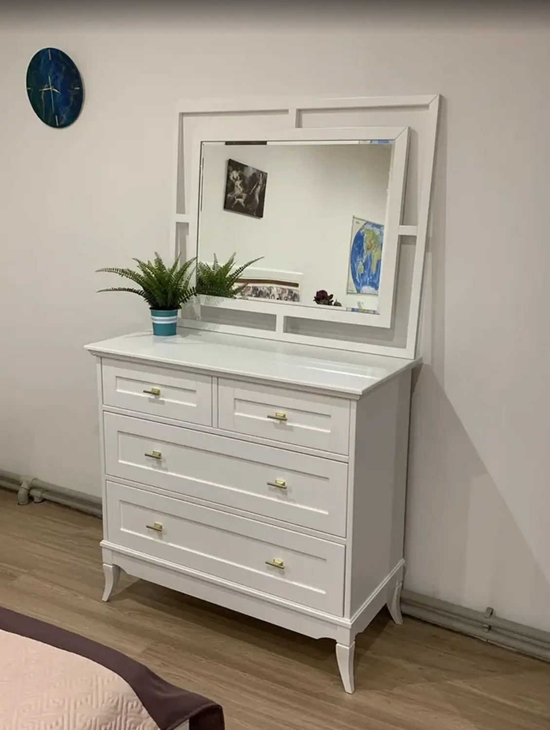 Комод белый "Римини" с 4 ящиками