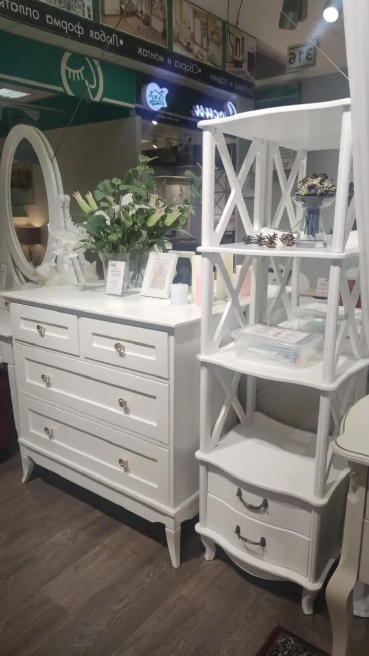 Комод белый "Римини" с 4 ящиками