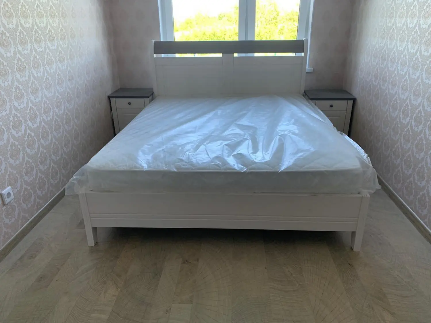 Кровать массив Бейли 1400х2000 без изножья белый воск