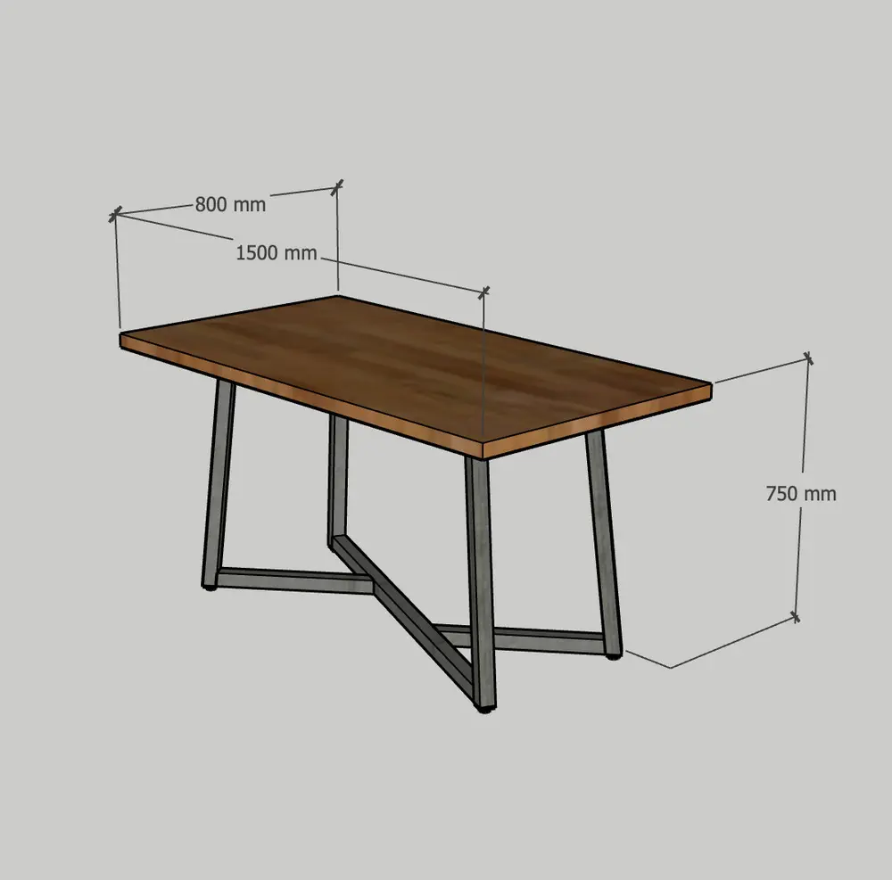 Стол кухонный лофт массив 06-05
