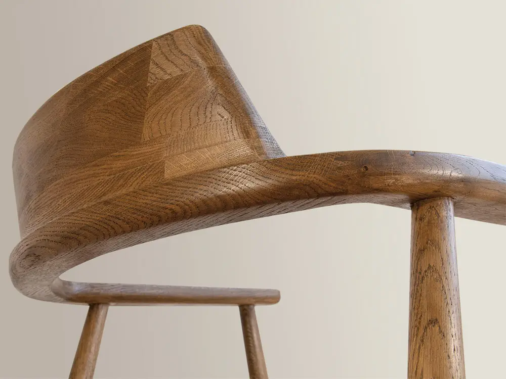 Стул из дуба массив Самурай кожа