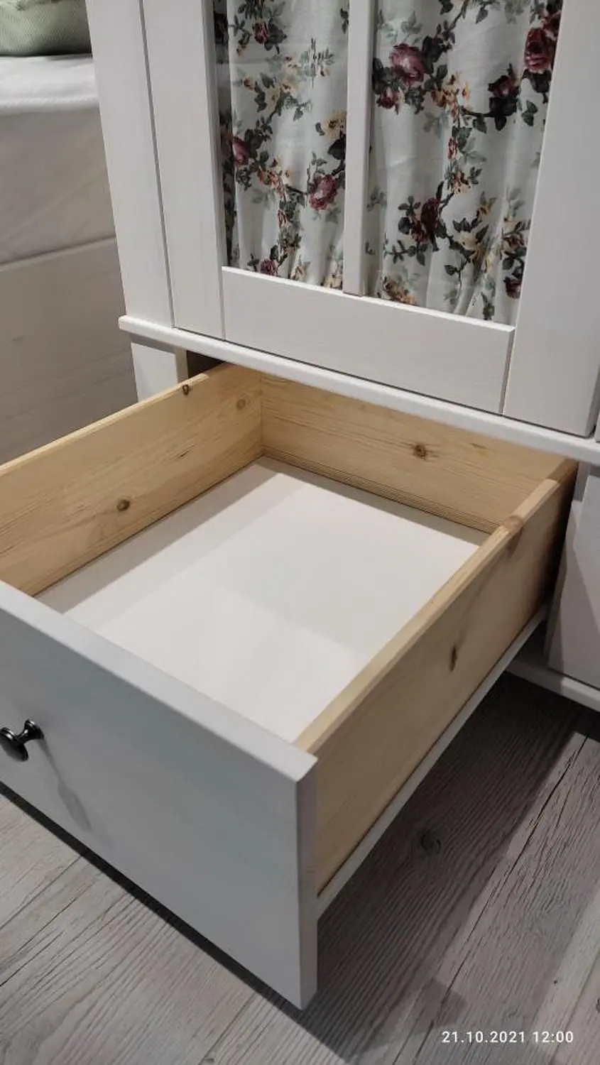 Шкаф Бейли 2-ств со стеклянными дверями белый воск