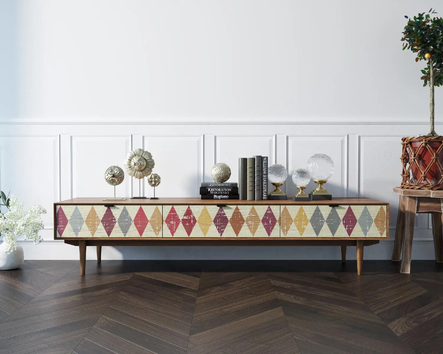 Консоль под TV "Bruni print" с ящиками