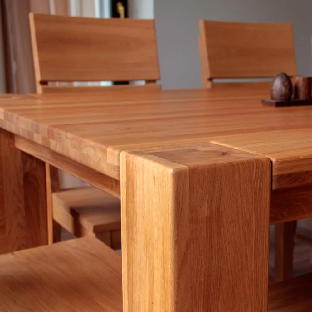 Стол обеденный из массива дуба Аляска 1800 (нога 90) "Премиум"