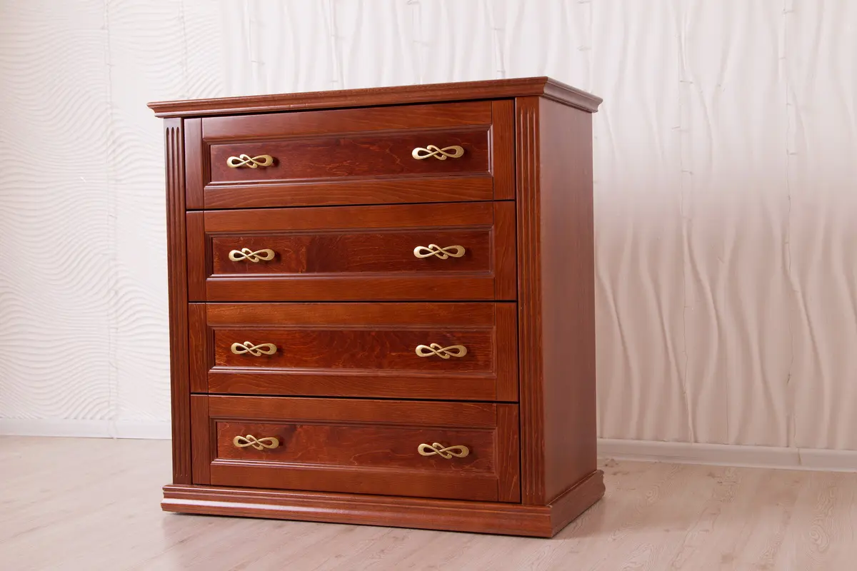 Комод 4 ящика белый широкий Венеция