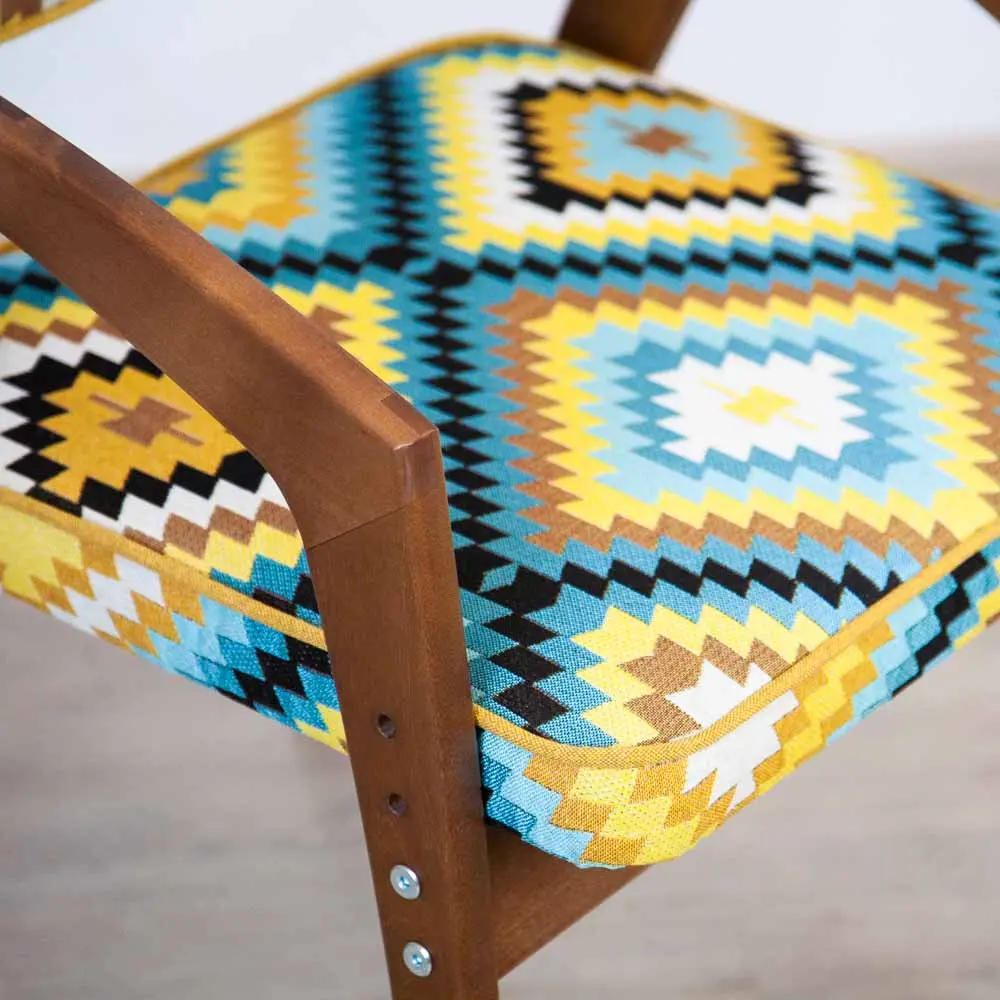 Стул массив березы Rabbit Wood Бруно орех+гобелен Узор