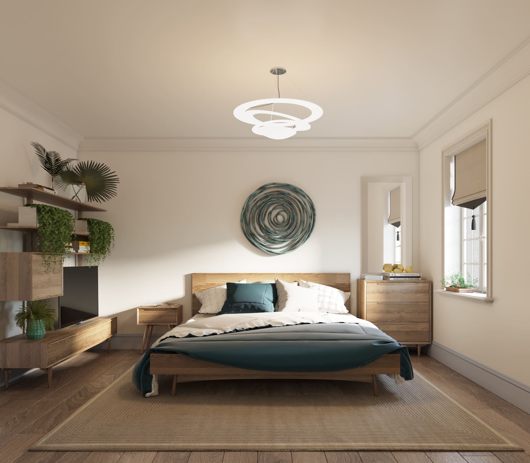 Кровать двуспальная в Скандинавском стиле "Bruni" 1800х2000