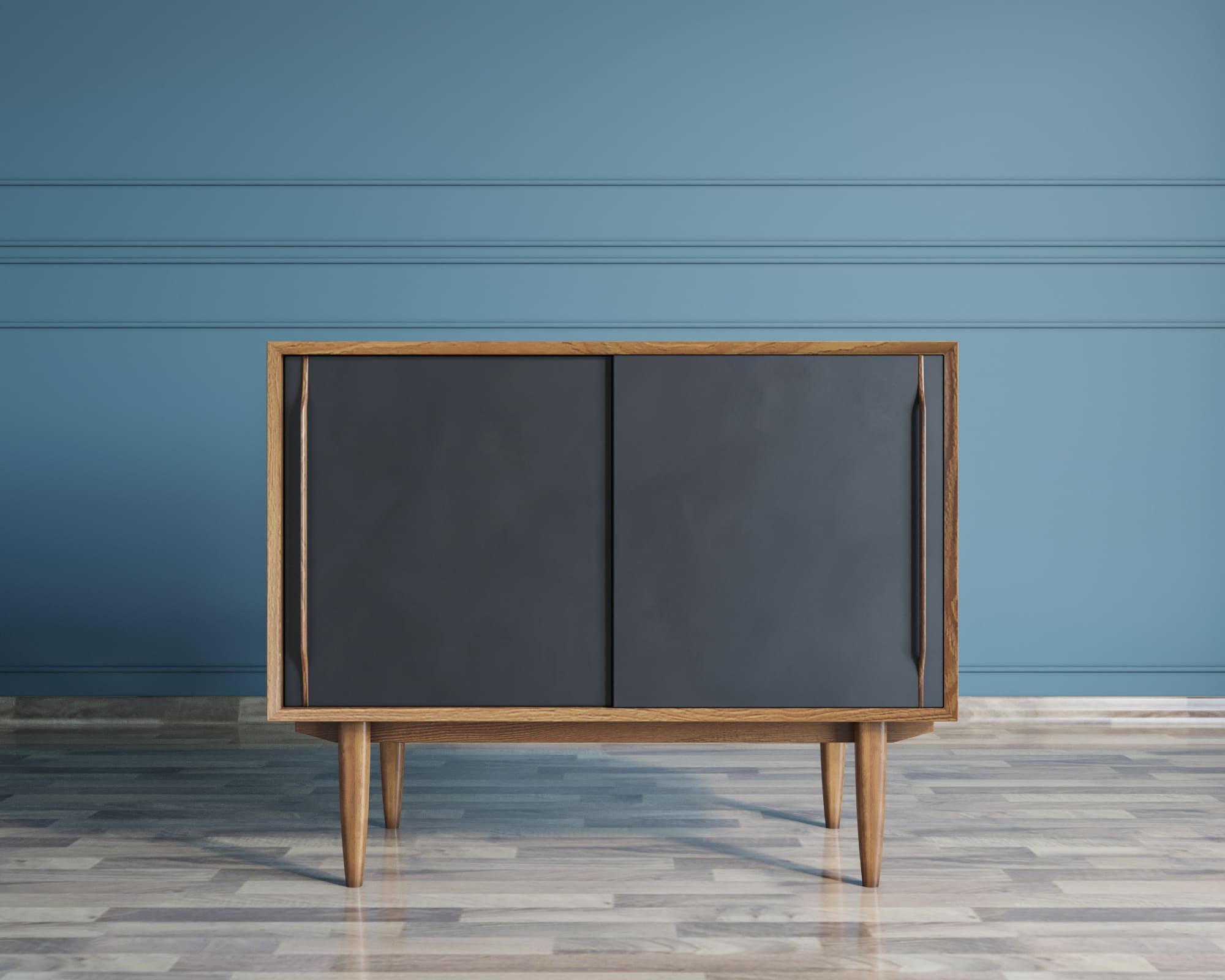 Комод из дерева "Bruni Black" две дверки