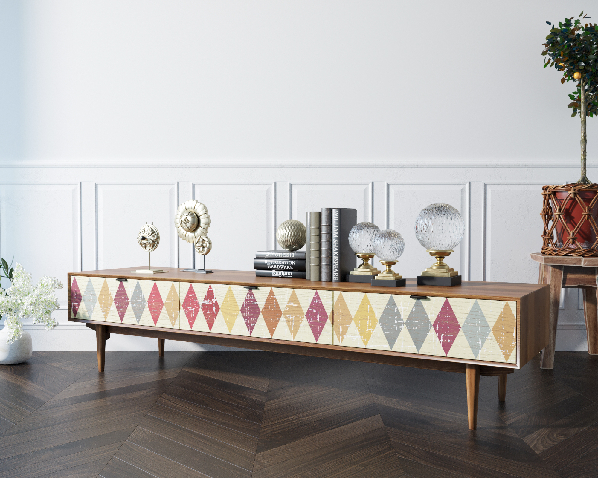 Консоль под TV "Bruni print" с ящиками