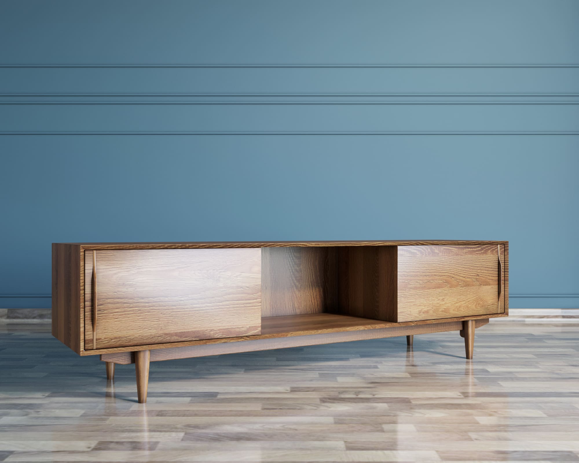 Консоль из дерева в Скандинавском стиле под TV "Bruni"