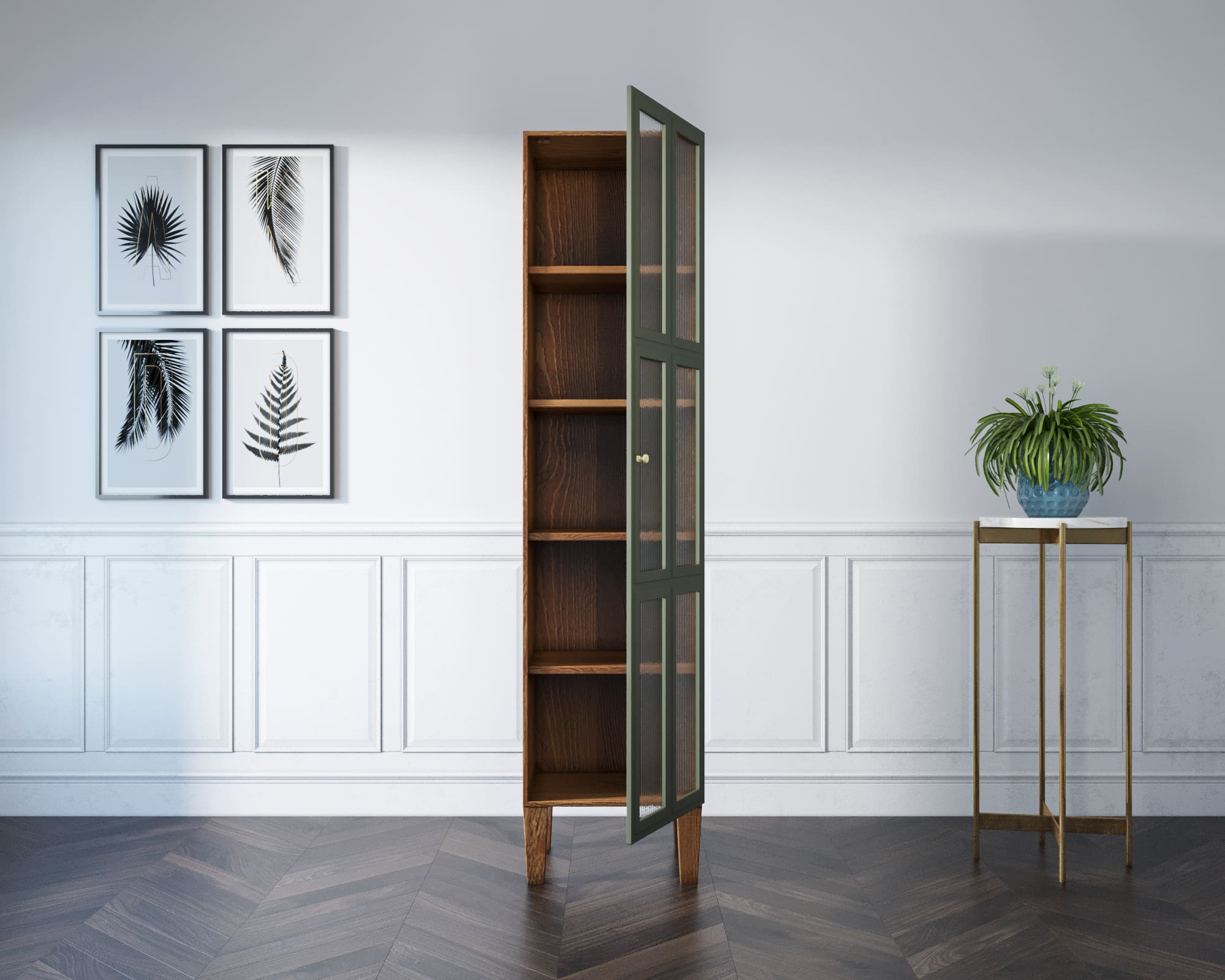 Шкаф одностворчатый "Andersen" с рифлеными стеклами