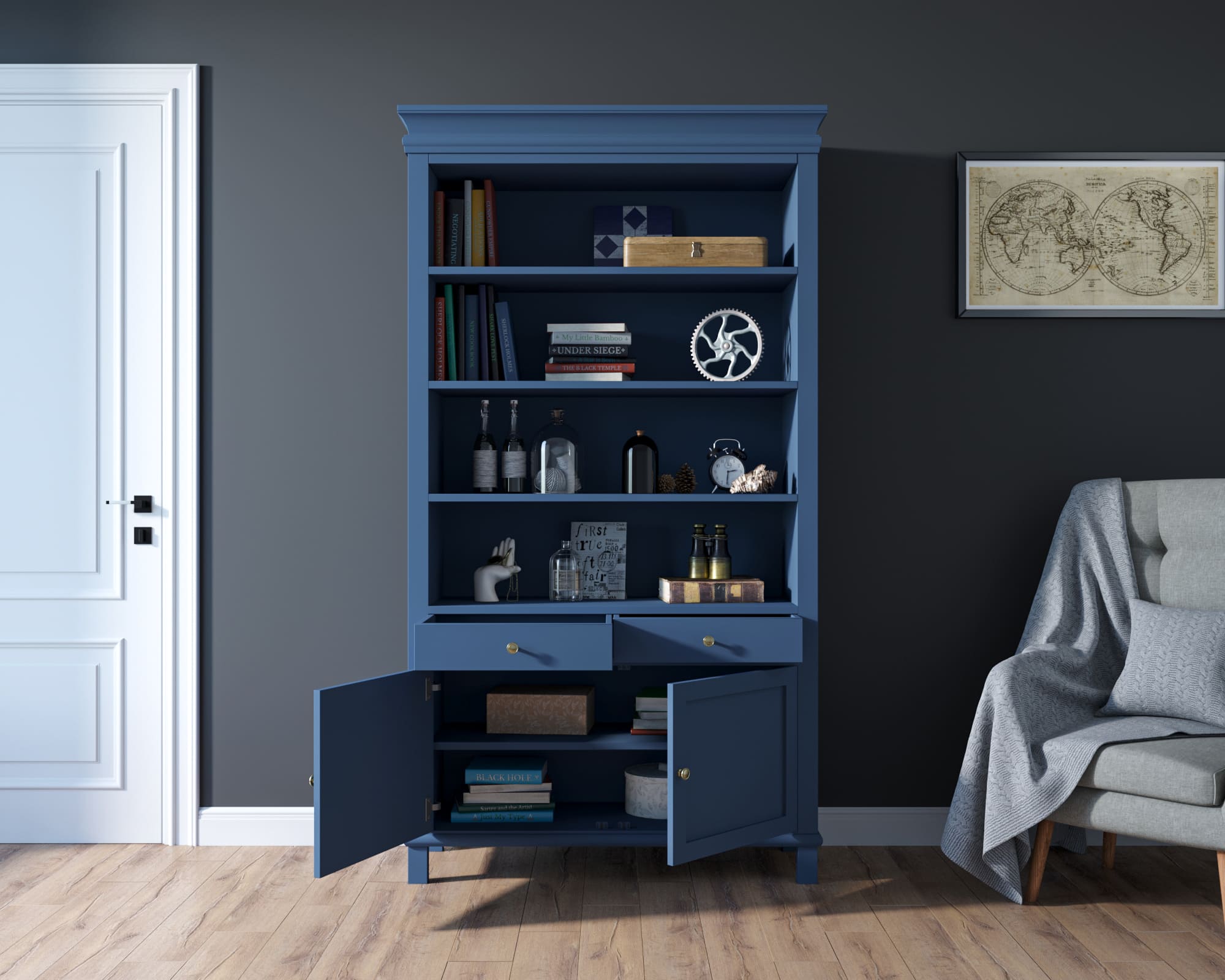 Стеллаж с ящиками мдф "Jules Verne"