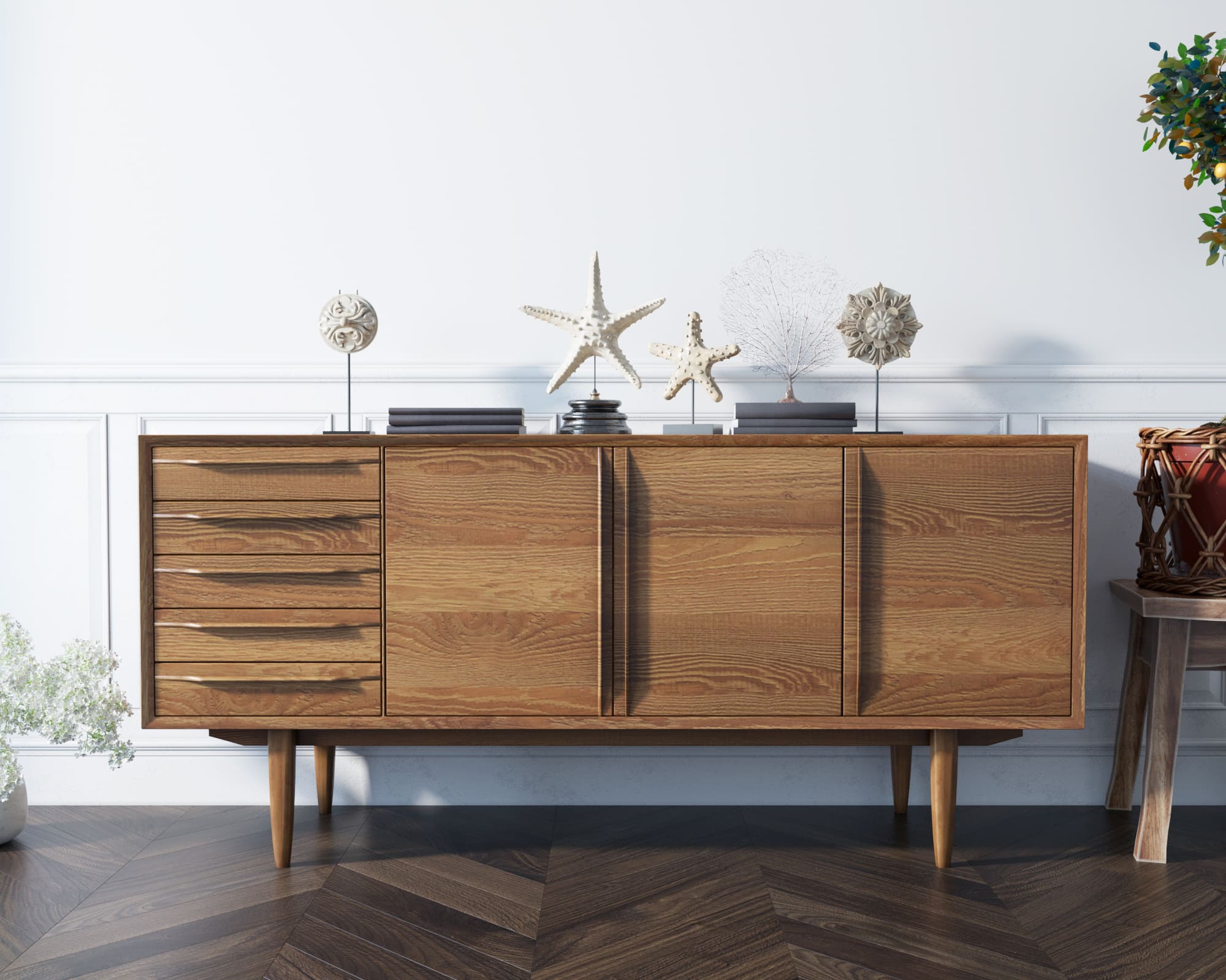 Комод с ящиками дерево "Bruni" три дверки