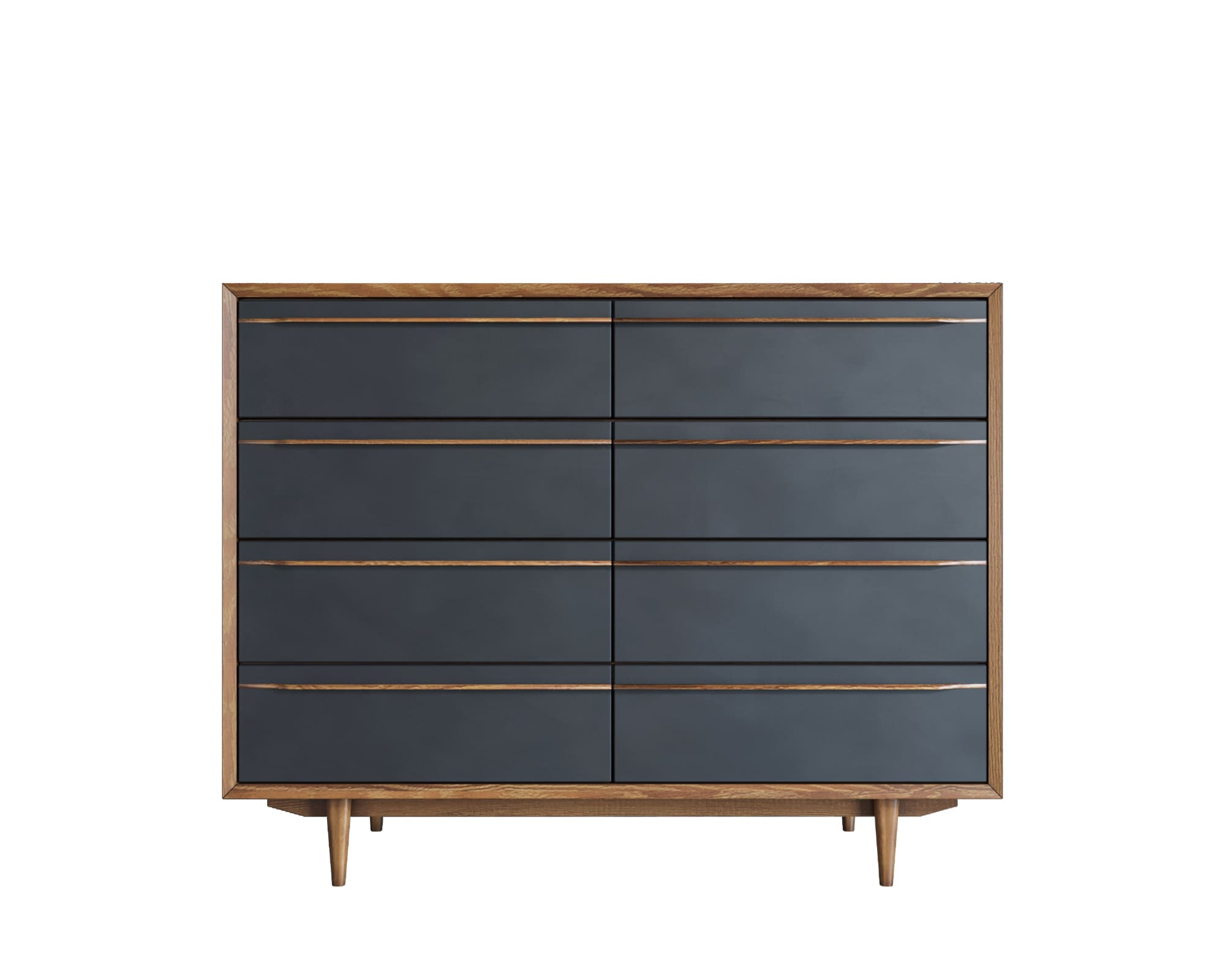 Комод массив «Bruni Black" на восемь ящиков