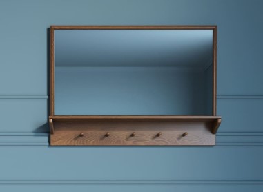 Зеркало массив "Bruni" с полочкой