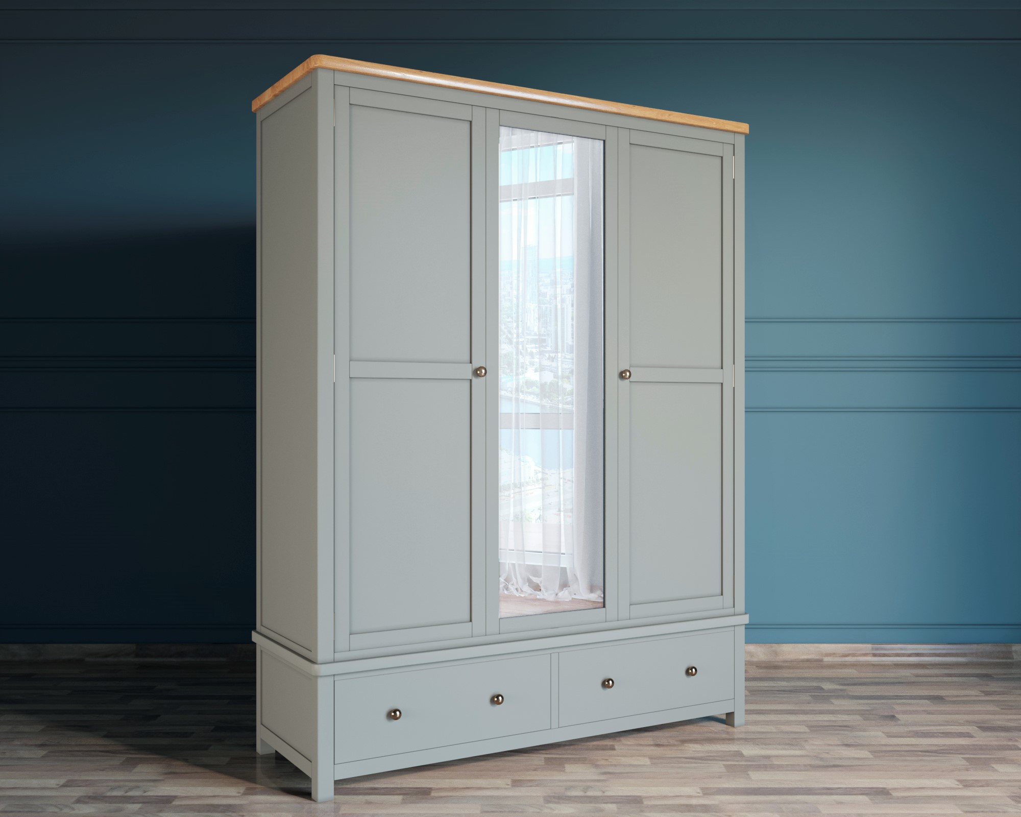 Шкаф двустворчатый широкий "Jules Verne" серый