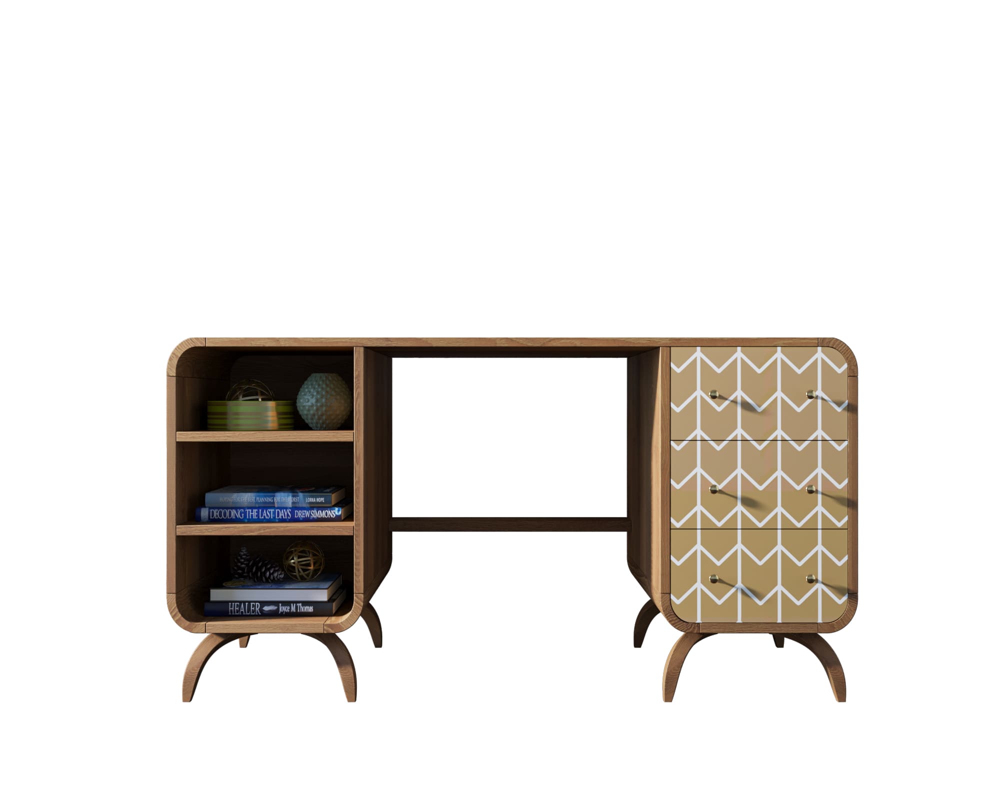 Рабочий стол массив в Скандинавском стиле "Ellipse print" принт 1