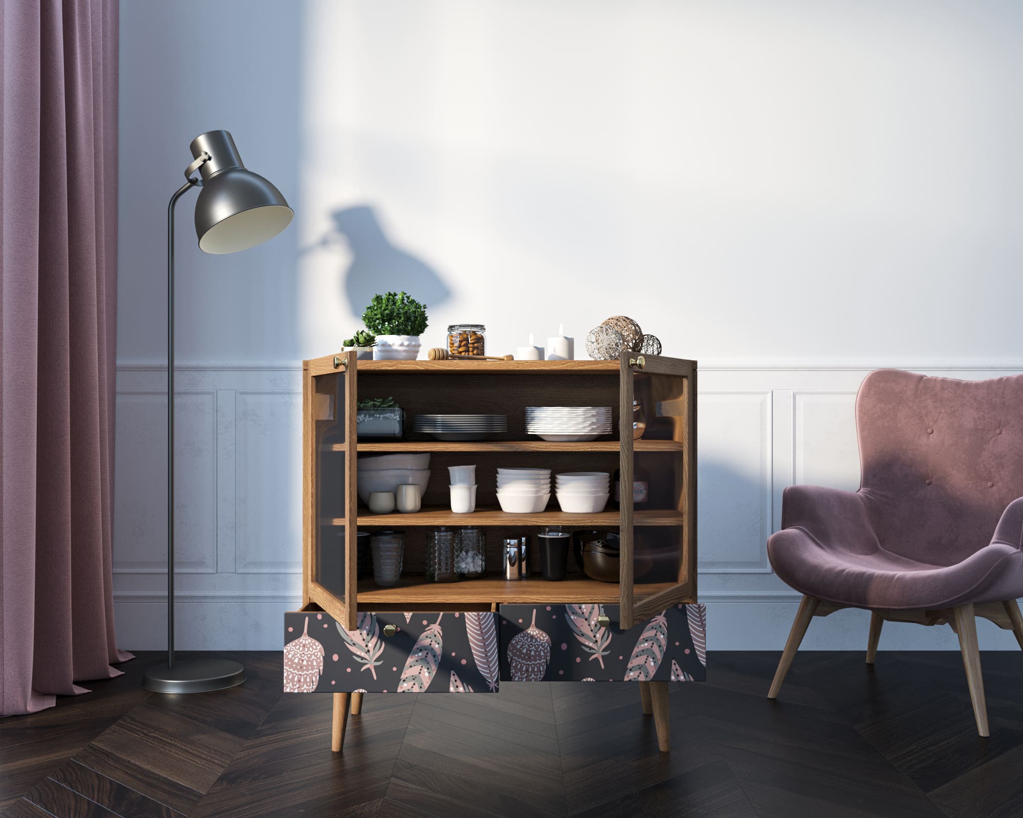 Буфет низкий с дверцами "Berber" 