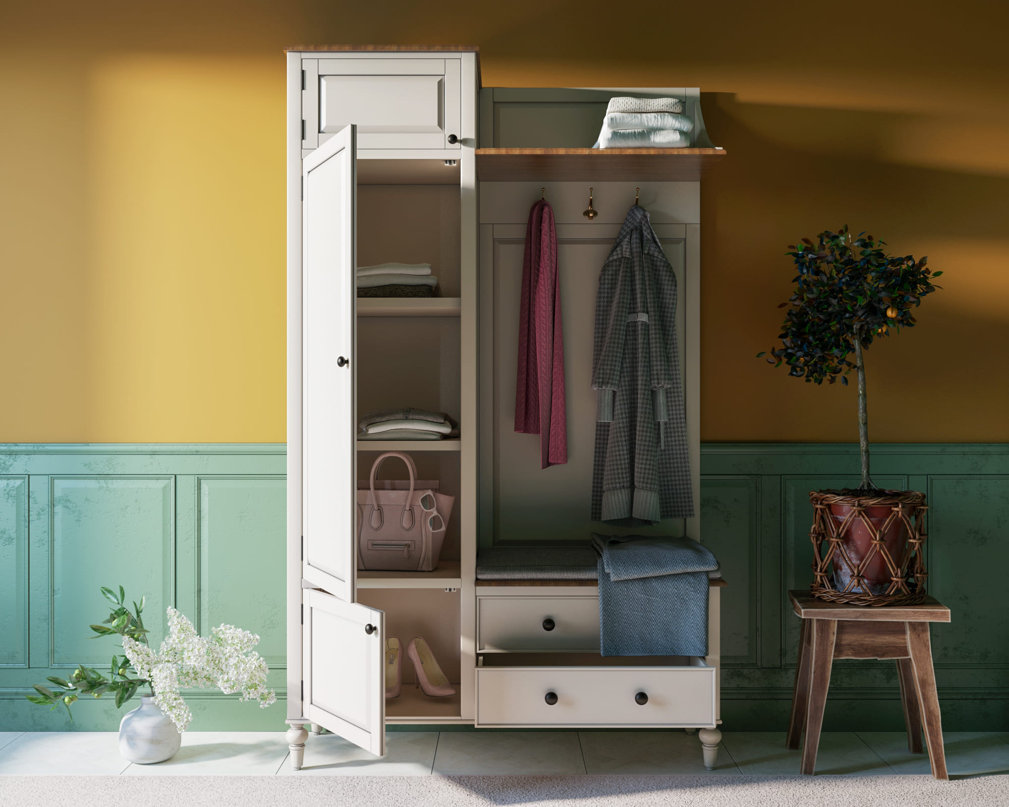 Прихожая-шкаф 2 ящика "Odri"