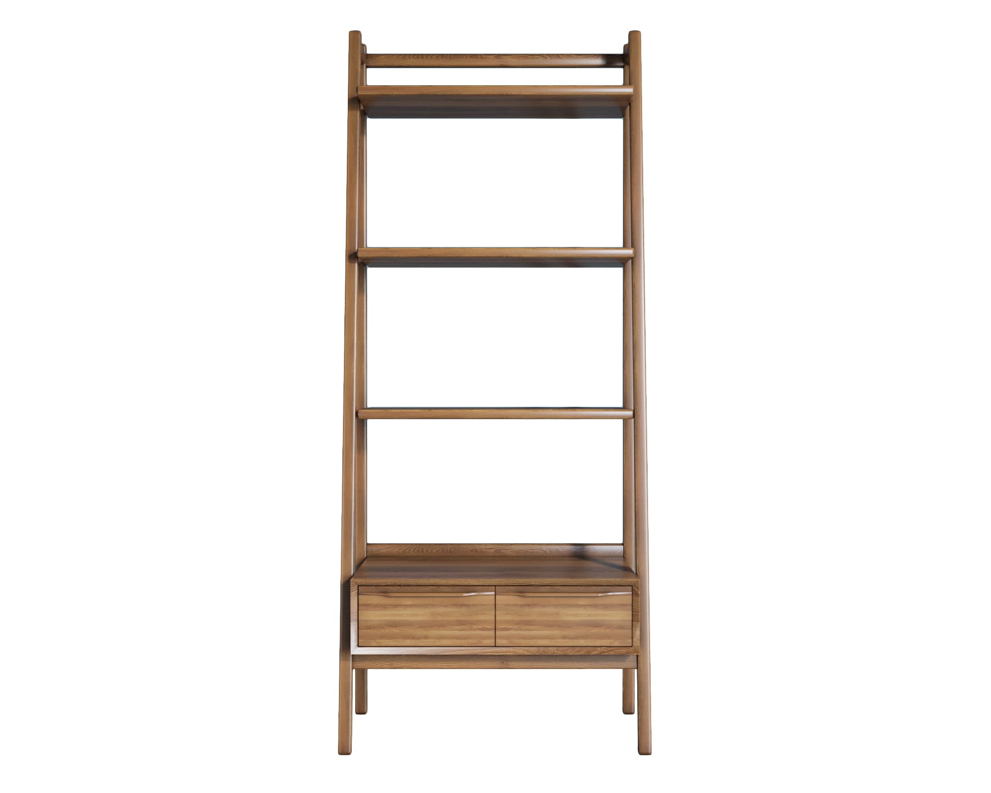 Узкий стеллаж из дерева "Bruni" с двумя ящиками