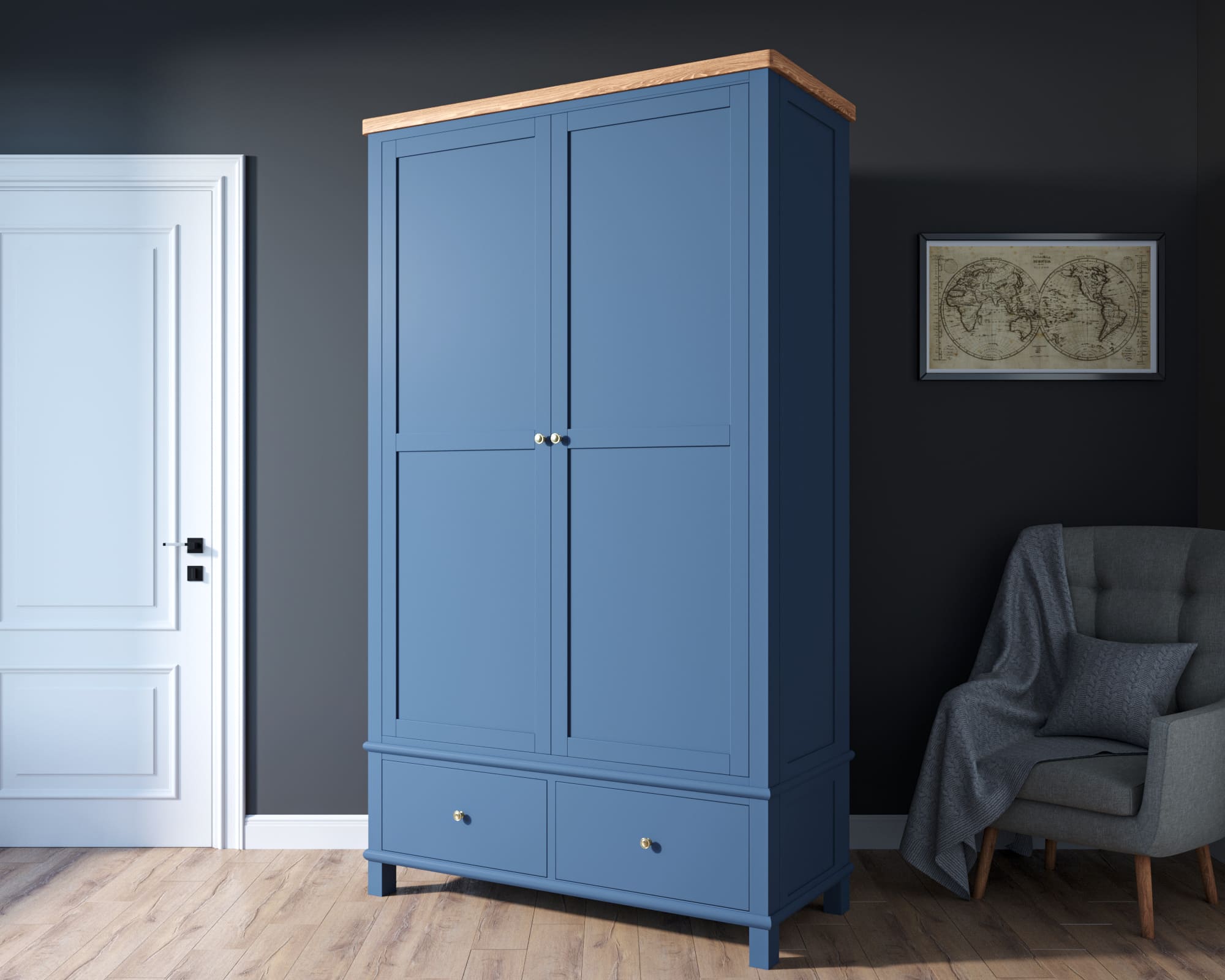 Шкаф двухстворчатый с выдвижными ящиками в стиле Кантри "Jules Verne"