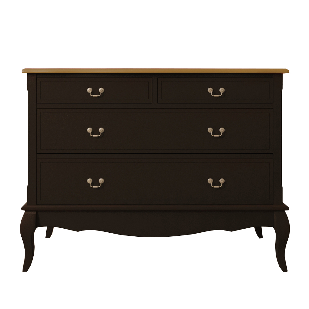 Комод деревянный «Leontina Black» на 4 ящика