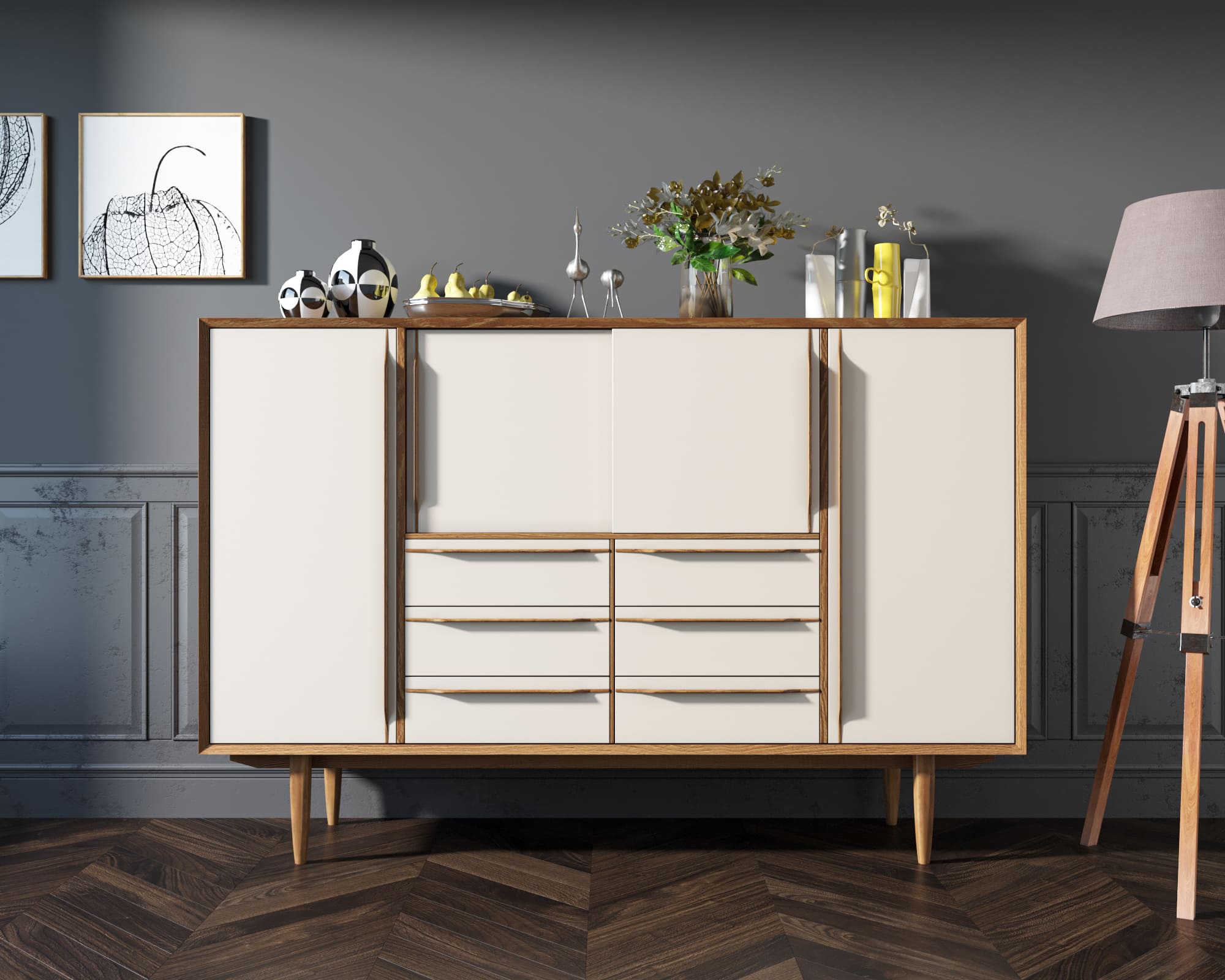 Большой комод белый "Bruni white"