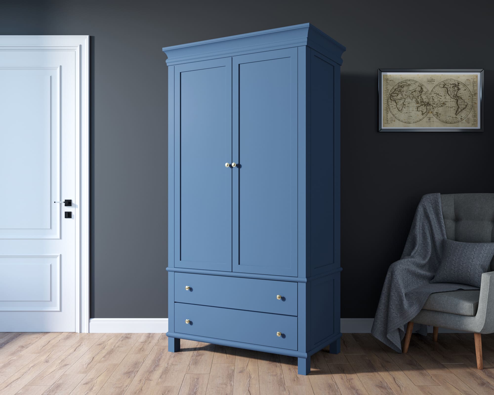 Шкаф с 2 ящиками мдф в стиле Кантри "Jules Verne"