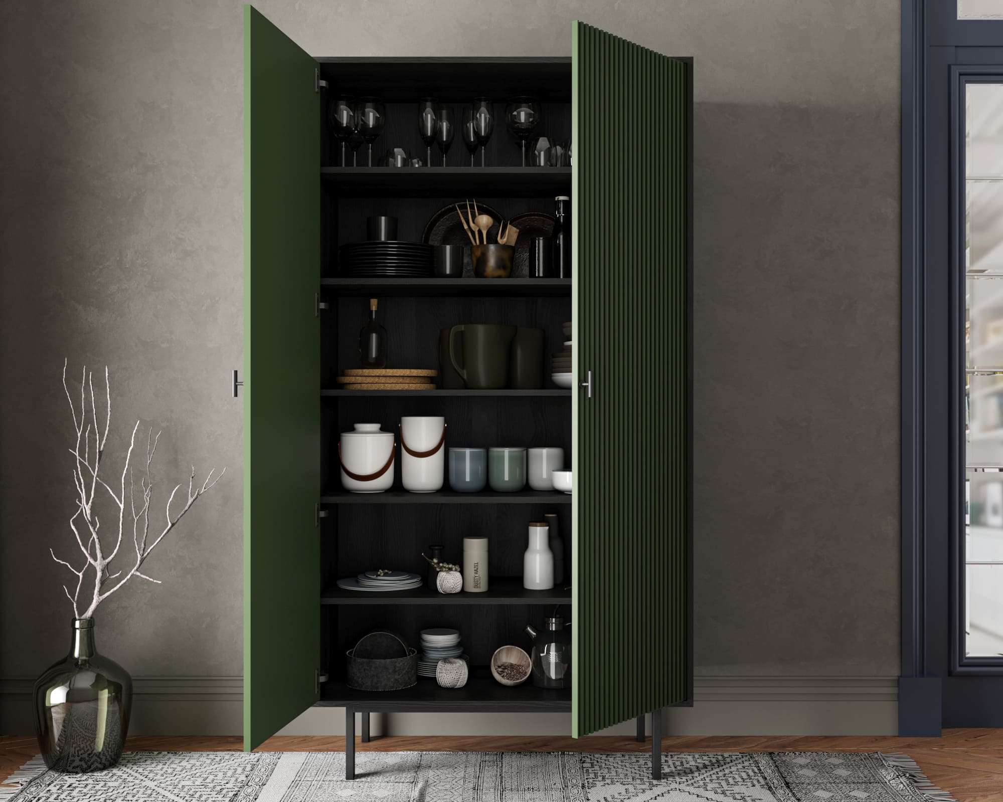 Шкаф двухдверный "Emerson" арт EM091/green/L