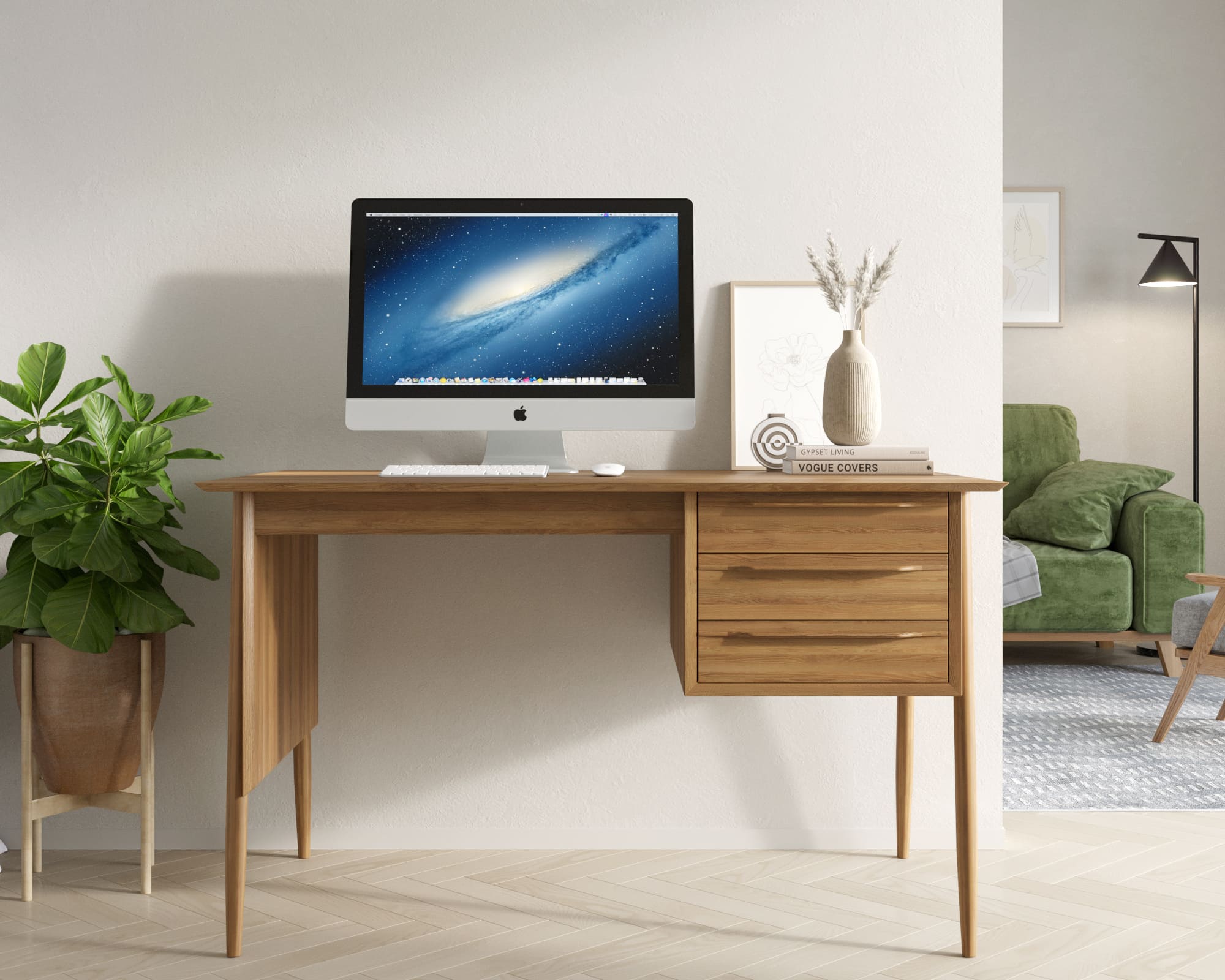 Рабочий письменный стол с 3 ящиками"Bruni" малый