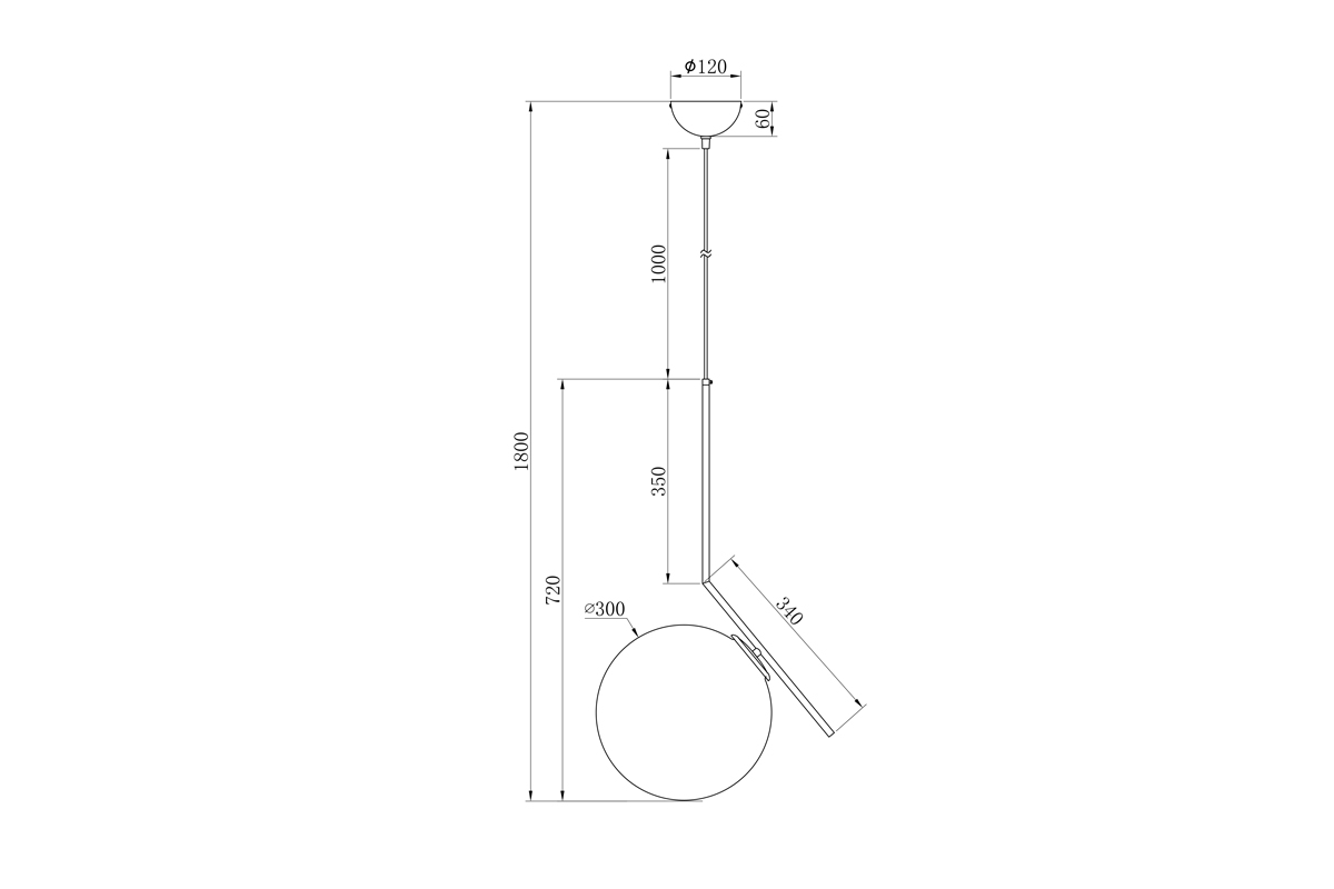 K2GP-825BR Светильник потолочный d30*70см