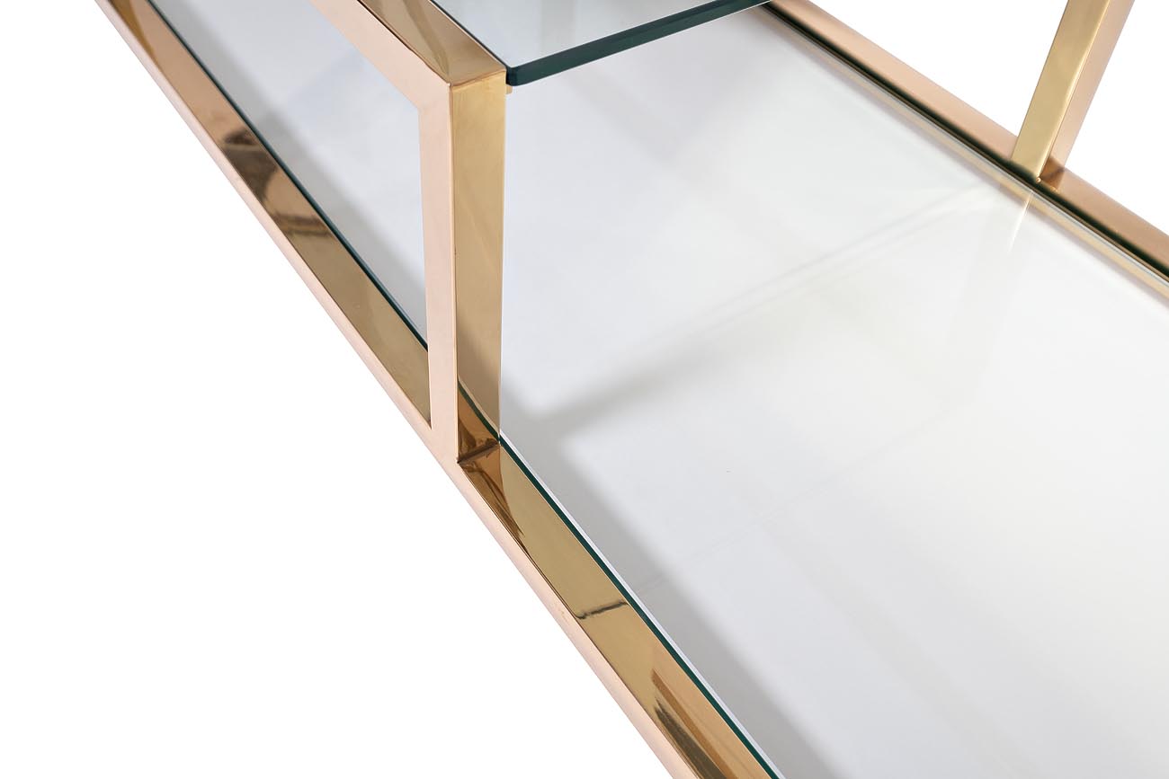 GY-SH8005GOLD  Стеллаж стекло прозр./золото 