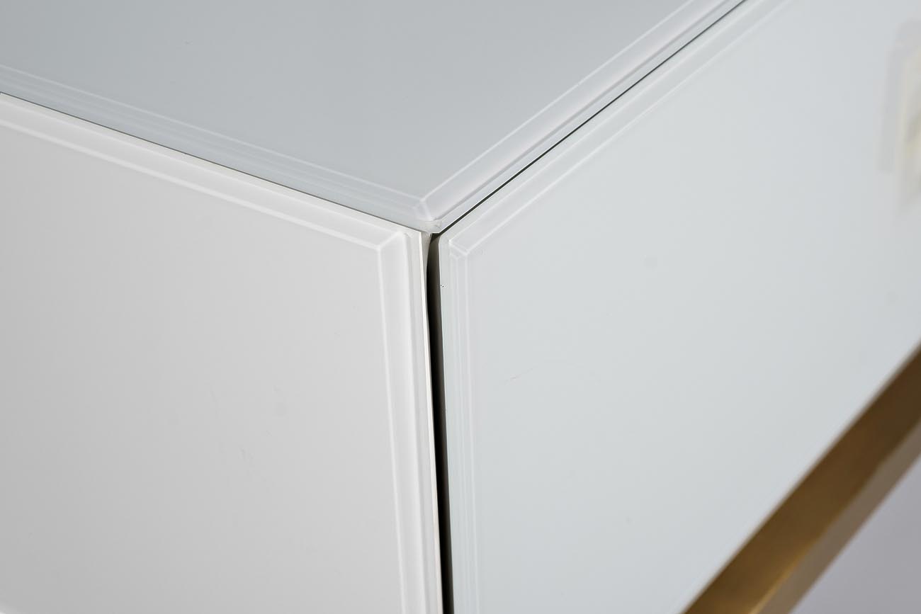 KFG070 Консоль, 2 ящика, белая/ золото