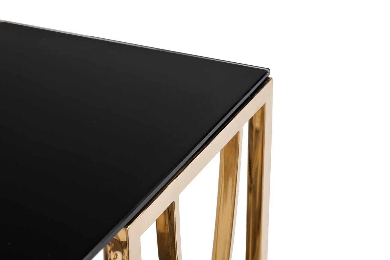 13RXC3102-GOLD Консоль стекло черное/ золото