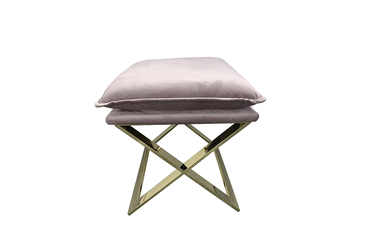 N-OT-188 PI GO Банкетка велюр розовый/ золото 