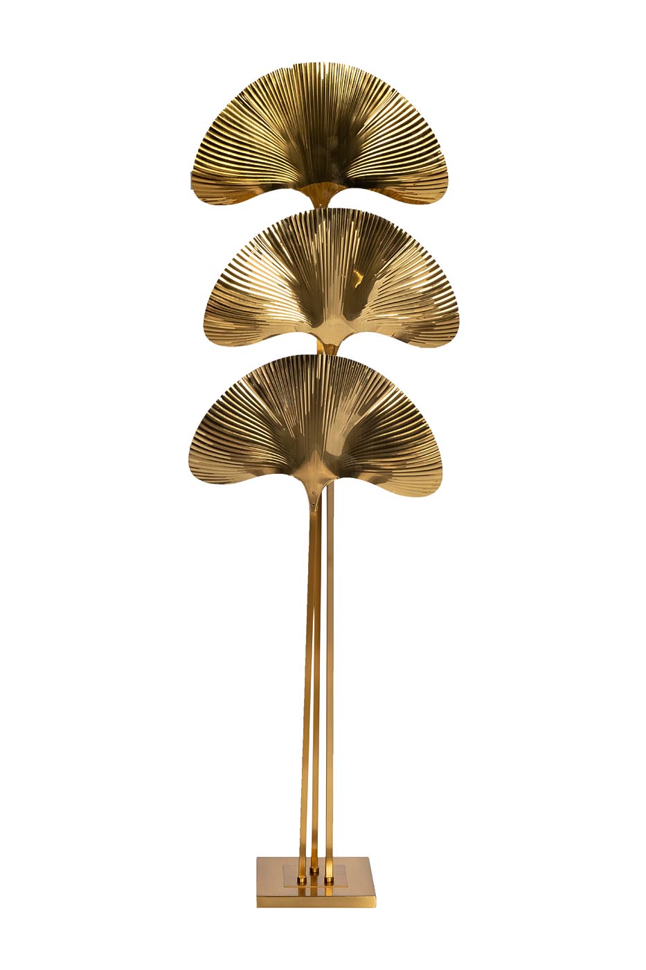 K2KM1125F-3 Торшер металлический "Гинкго" латунь