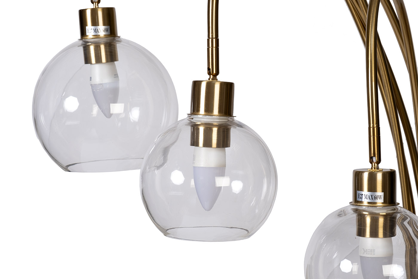 92EL-YG21102-5F Торшер Grappolo латунь, стекло прозр.