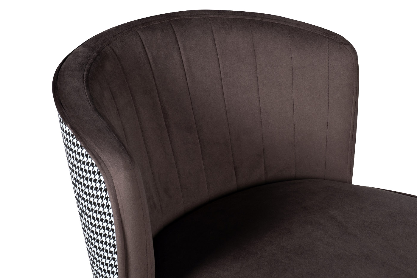 30C-309W SER Cтул барный велюр серо-коричневый с ч/б спинкой