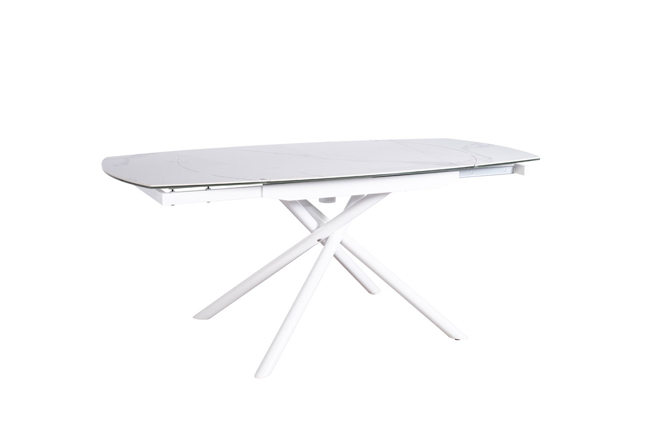 83MC-1957DT BEL Стол обеденный раскл.керам.белый 