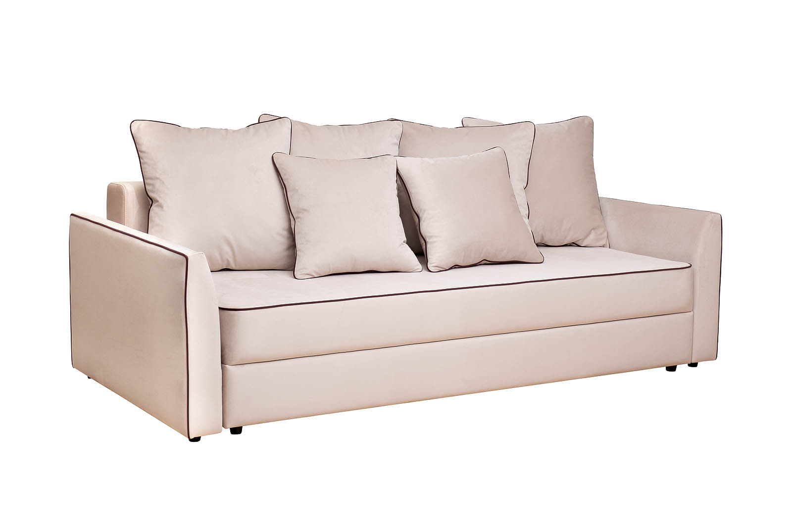 Диван Mores(K)кант трехместный раскладной, велюр бежевый Colton 002-BEG 