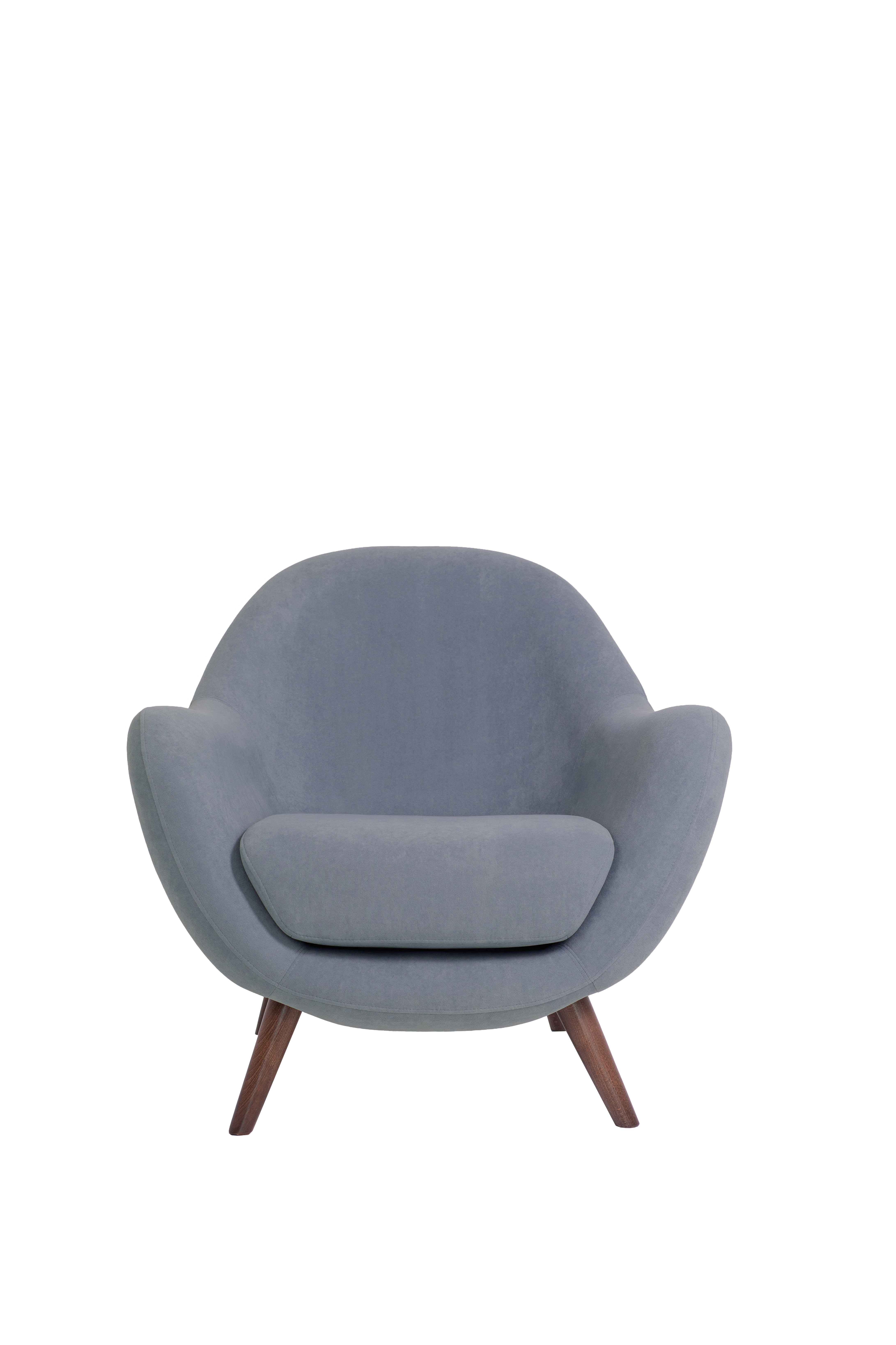 кресло Анхель  Фреш 12 светло-серый каркас  Орех