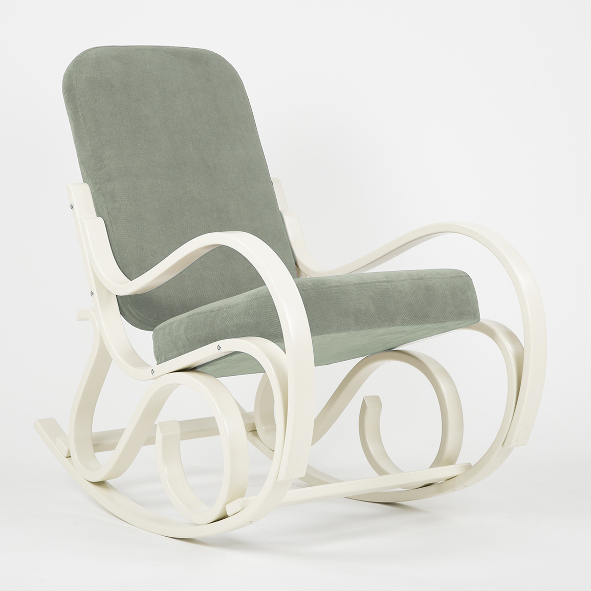  Кресло-качалка Муза  Фреш 19 минт каркас  Белый