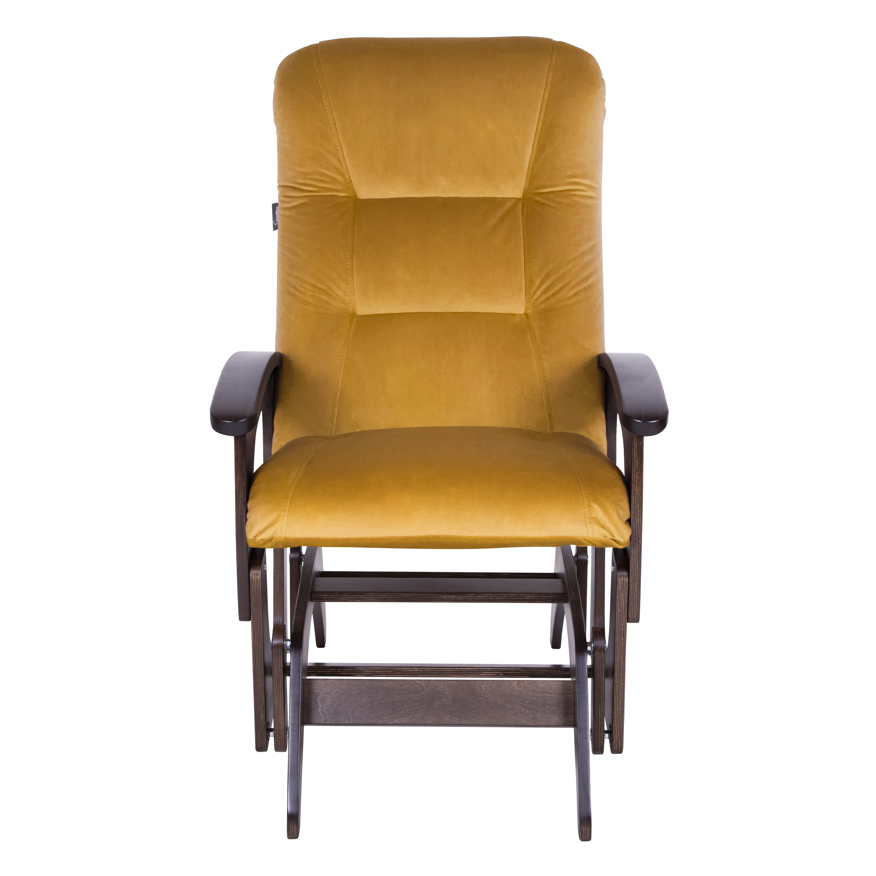  Кресло-качалка глайдер Веларио  фреш 23 охра каркас  Орех