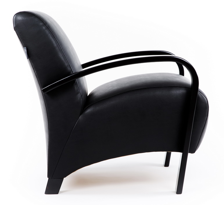 кресло Балатон  Экокожа черный каркас  Венге структура