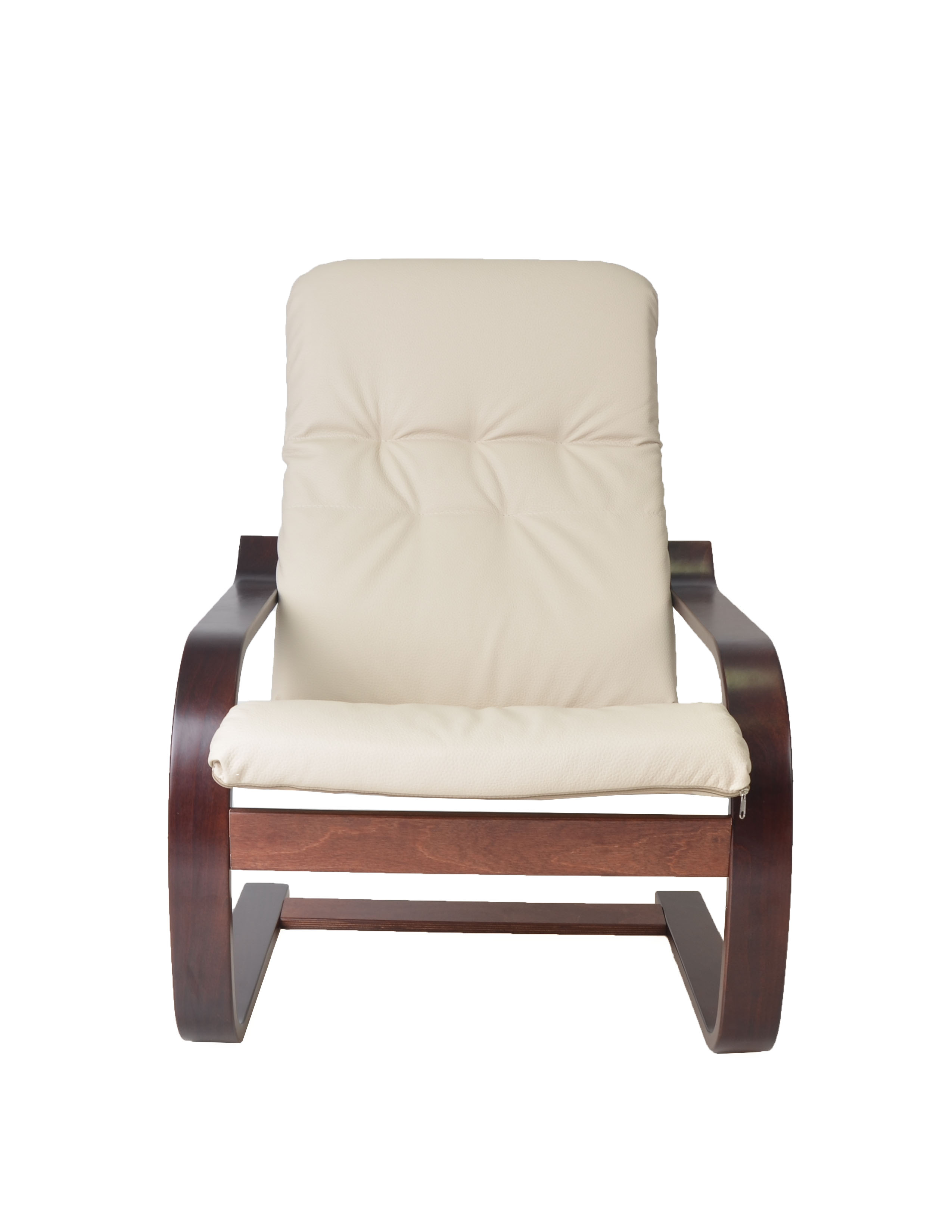 кресло Сайма  Экокожа бежевый каркас  Вишня